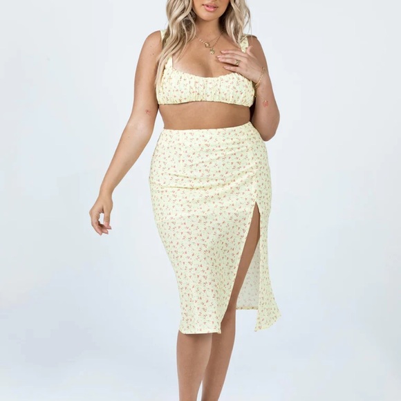 Princess Polly yellow Lily skirt matching set - Picture 4 of 8